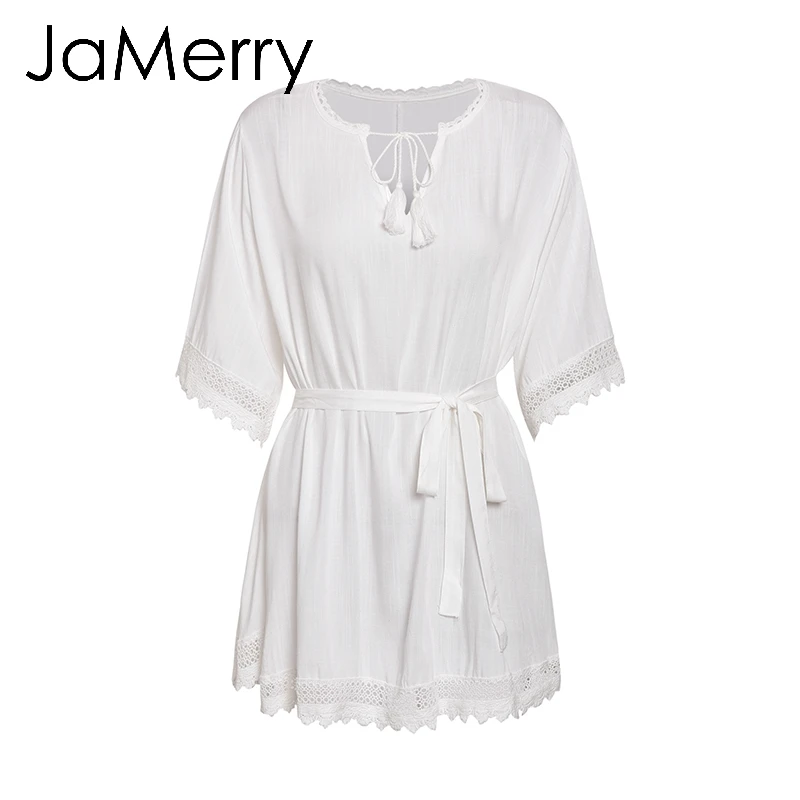 JaMeryy винтажное сексуальное летнее белое короткое платье женское элегантное