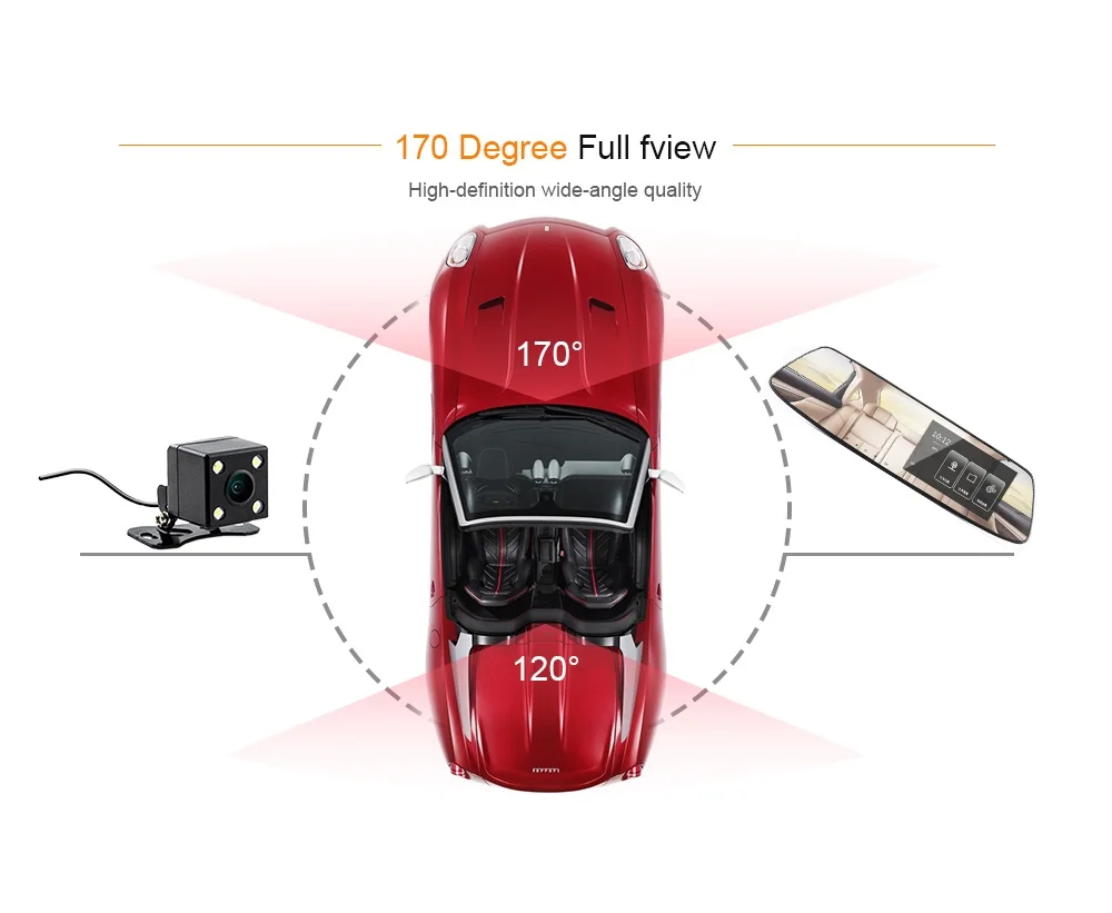 Автомобильная dvr камера Full HD 1080P рекордер авто видео регистратор Dash Cam зеркало