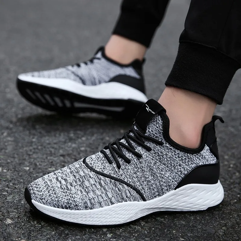 Мужская обувь удобные кроссовки на шнуровке мужская повседневная дышащая для