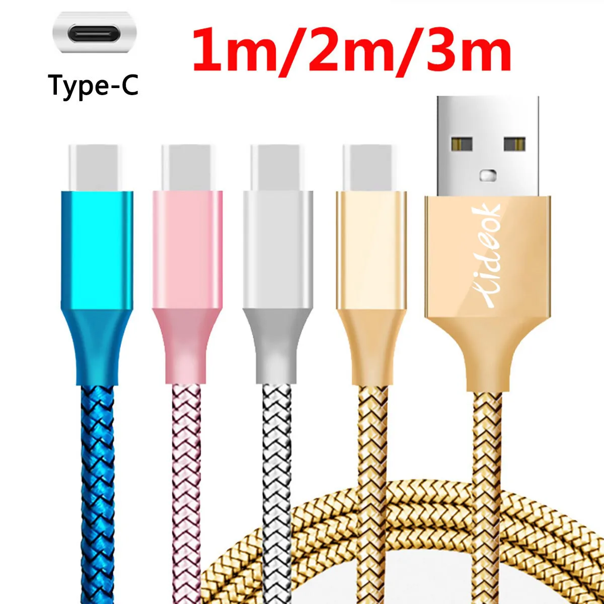 Кабель передачи данных для быстрой зарядки Профессиональный USB кабель type C зарядное устройство прочный нейлон сильный для Android мобильного телефона 1 м/2 м/3 м