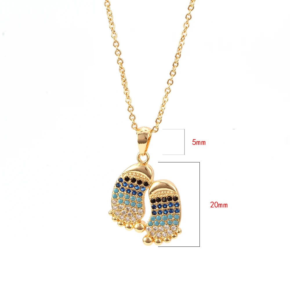 MEIBEADS Micro Pave Cz Crystal Foot Charms Necklaces Pendants Gold Color For Women Summer Jewelry EY6232 | Украшения и аксессуары