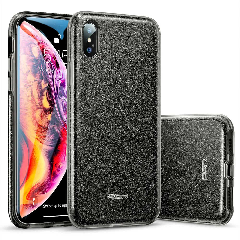 ESR чехол для iPhone X XS XR XS Max Роскошная задняя крышка Блестящий защитный бампер чехол с блестками для iPhone 7 8 Plus Fundas