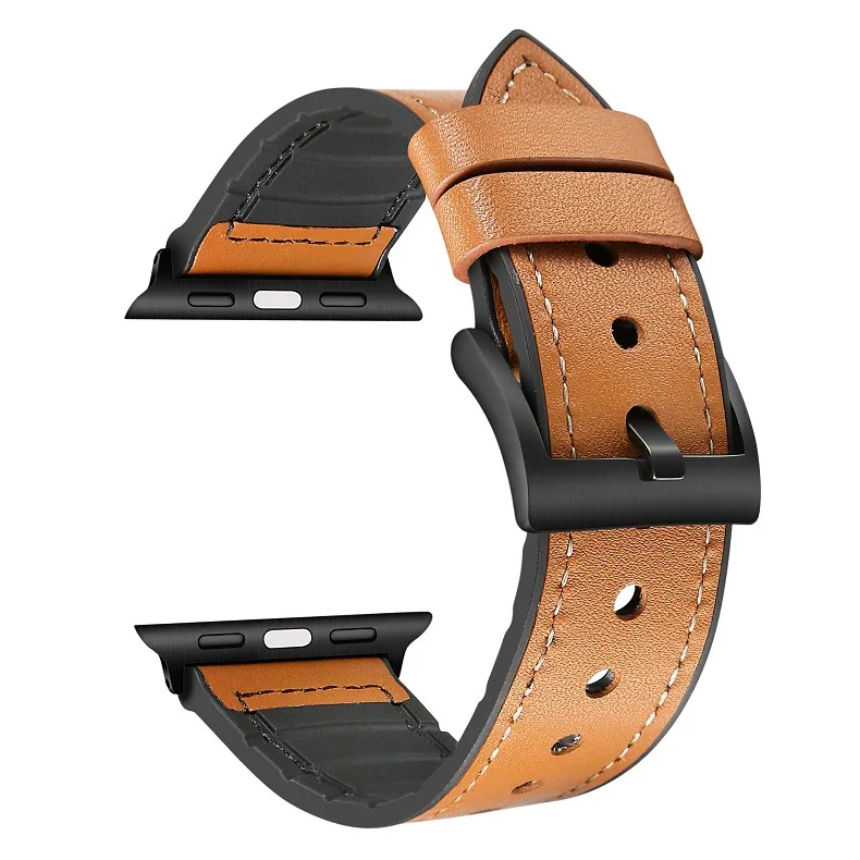 brown Кожаный ремешок Mdnen для часов Apple Watch IWatch Series 1 2 3 4, ремешок 42 мм/44 мм, ремешок для наручных часов Apple Watch 4 Band - Цвет ремешка: brown