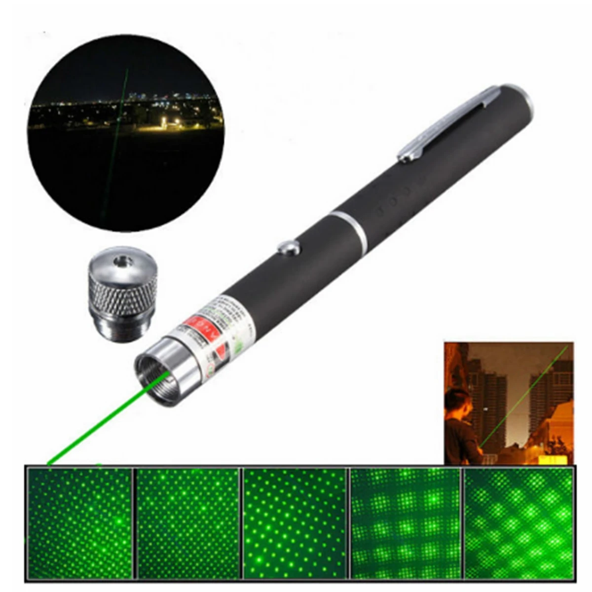 6 в 1 5 Mile Lazer высокой мощности 532nm луч Луч лазерная указка Виолончель высокого качества изготовления Зеленая лазерная указка ручка-лазерная указка с 5 крышкой
