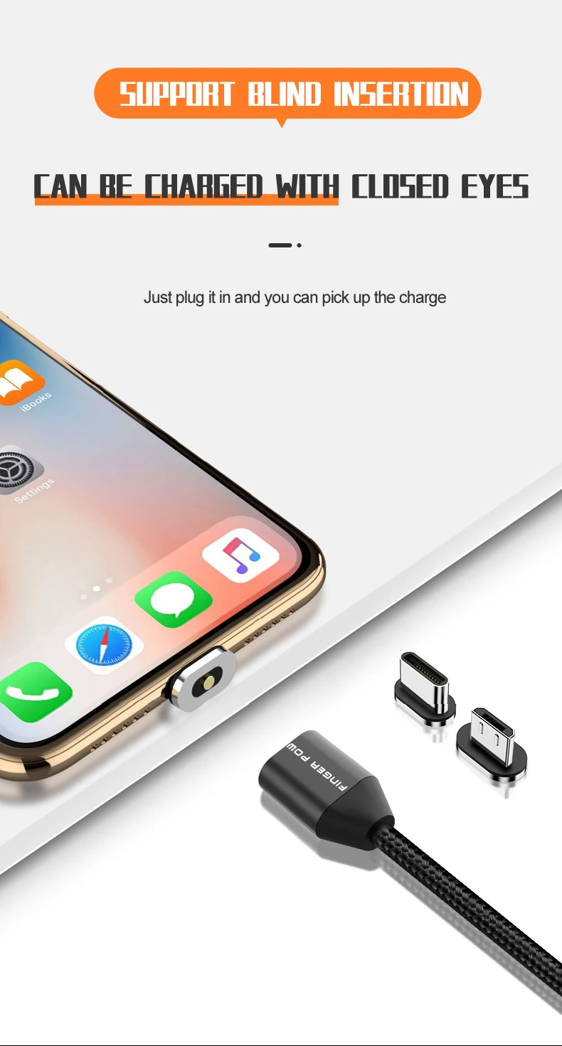 Fingerpow Магнитная Быстрая зарядка мини powerbank для iphone android type C внешняя зарядка аккумулятора 18650 Powerbank USB кабель для передачи данных