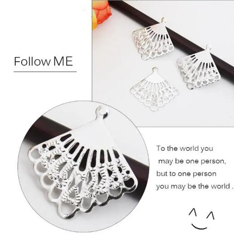 

Antique Metal Filigree Wraps Connectors Embellishments Sector Hollow Gold DIY Crafts Jewelry Accessories 100pcs AAA0859