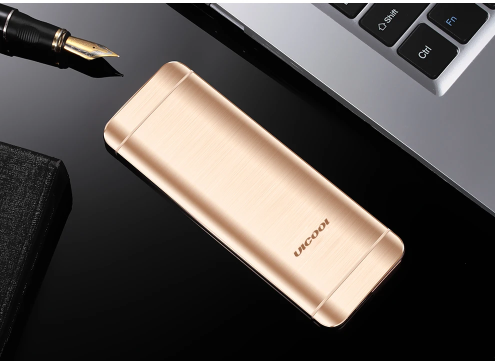 Ulcool V26 сенсорный дисплей металлический корпус bluetooth 2,0 dialer dual SIM Кредитная карта мобильный сотовый телефон+ чехол+ защита экрана