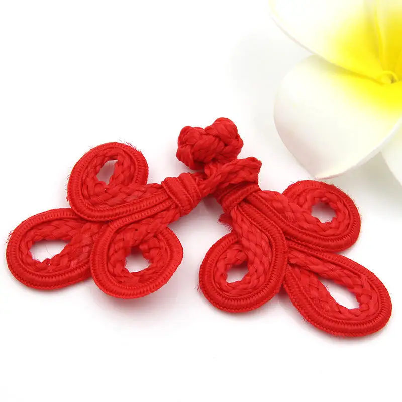 DoreenBeads 1 пара китайский Узелок кнопки ручной работы узор в виде листьев Cheongsam Tang