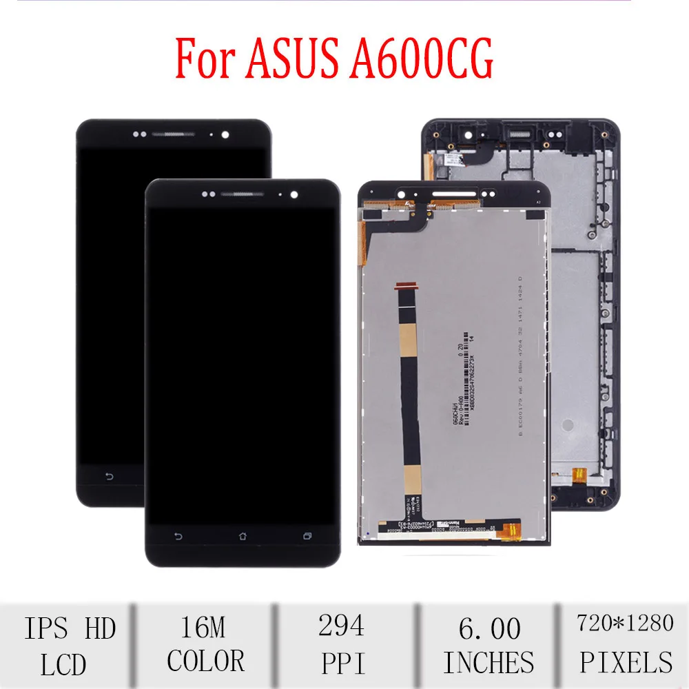 6 0 &quotоригинальный для ASUS ZenFone A600CG ЖК-дисплей с сенсорным экраном рамкой