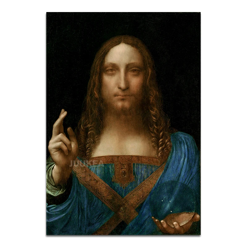 Leonardo Da Vinci Salvator Mundi классический холст художественный принт постер настенные