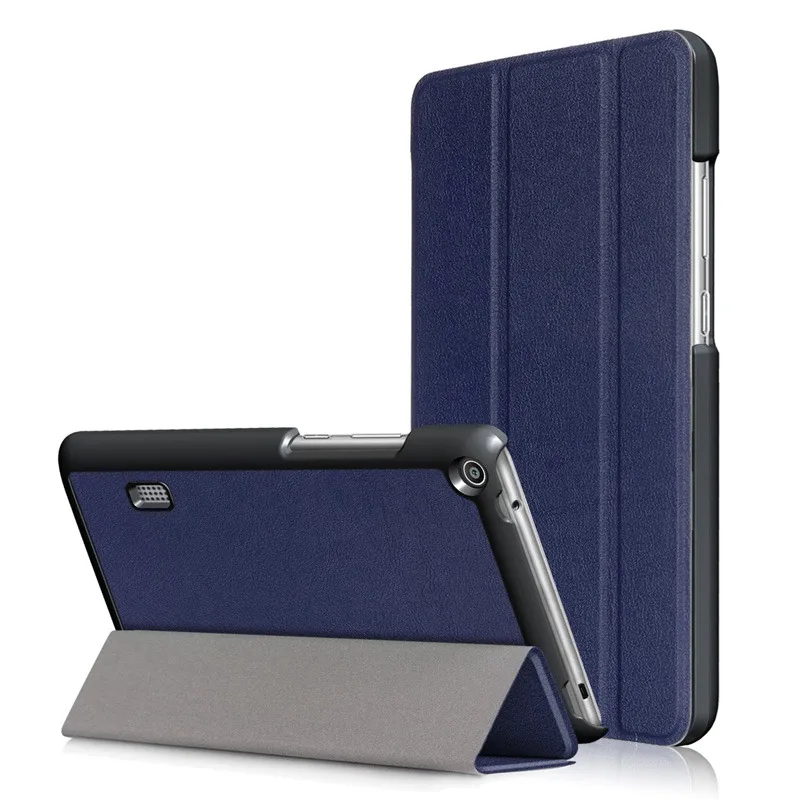 navy Умный чехол из искусственной кожи для huawei MediaPad T3 7,0 BG2-W09, чехол для планшета Honor Play Pad 2 7,0, чехол для планшета+ пленка+ ручка - Цвет: navy