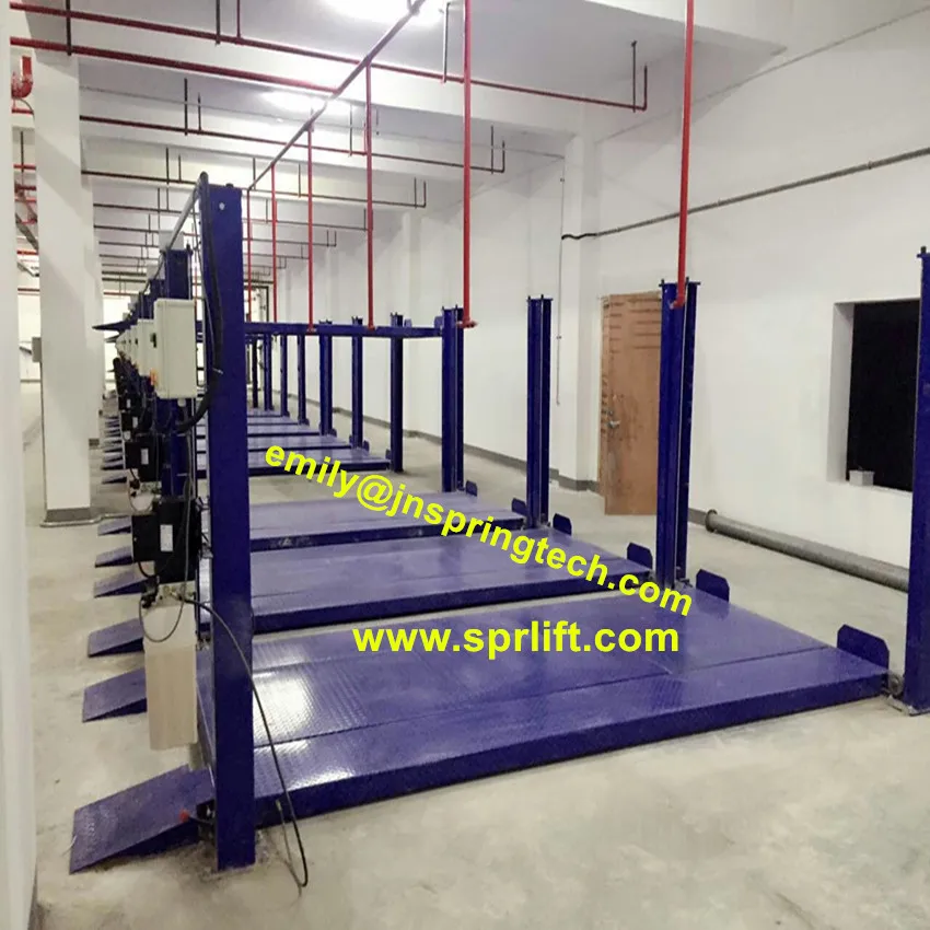 Четырехколонный гидравлический 2-уровневый парковочный автомобиль Лифт гараж