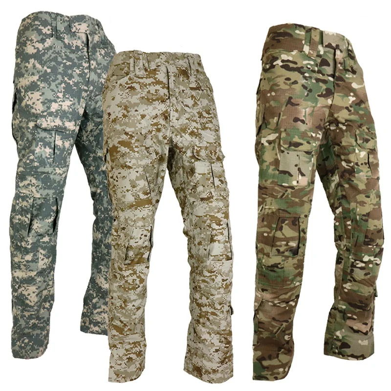 Gen2 Airsoft BDU Униформа тактические боевые брюки с наколенниками мужские камуфляжные брюки армейское снаряжение военные охотничьи брюки