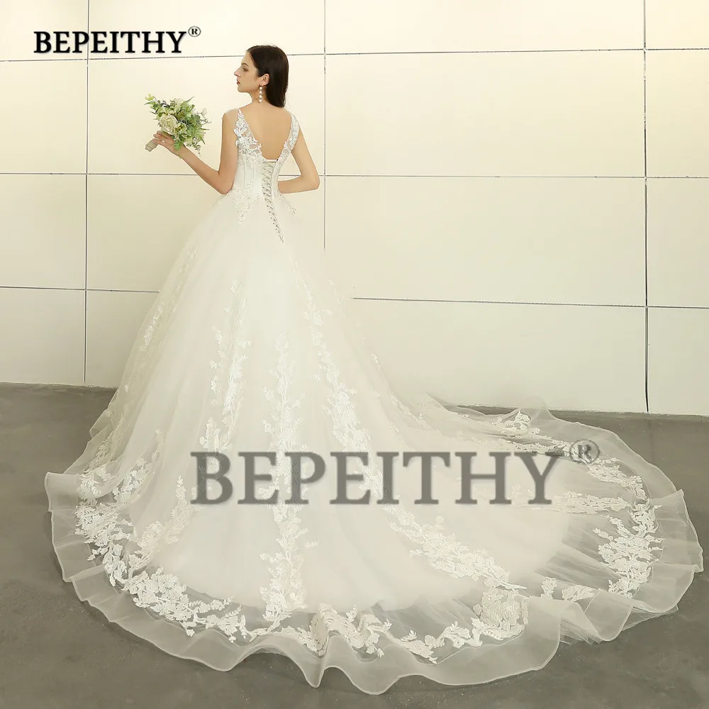 BEPEITHY новый дизайн 2021 бальное платье свадебное с v-образным вырезом Vestido De Novia корт