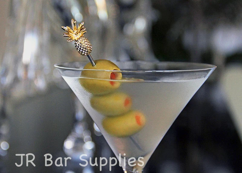 Бесплатная доставка 8 шт. пики для мартини с позолоченными амулеты ананас