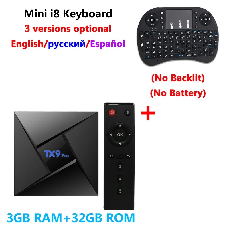 TX9 Pro Amlogic S912 Восьмиядерный ТВ приставка Android 7,1 3 ГБ 32 ГБ 2,4G/5G WiFi Bluetooth 4,1 100M LAN 4K HD Смарт-приставка PK X92 - Цвет: add i8 standard