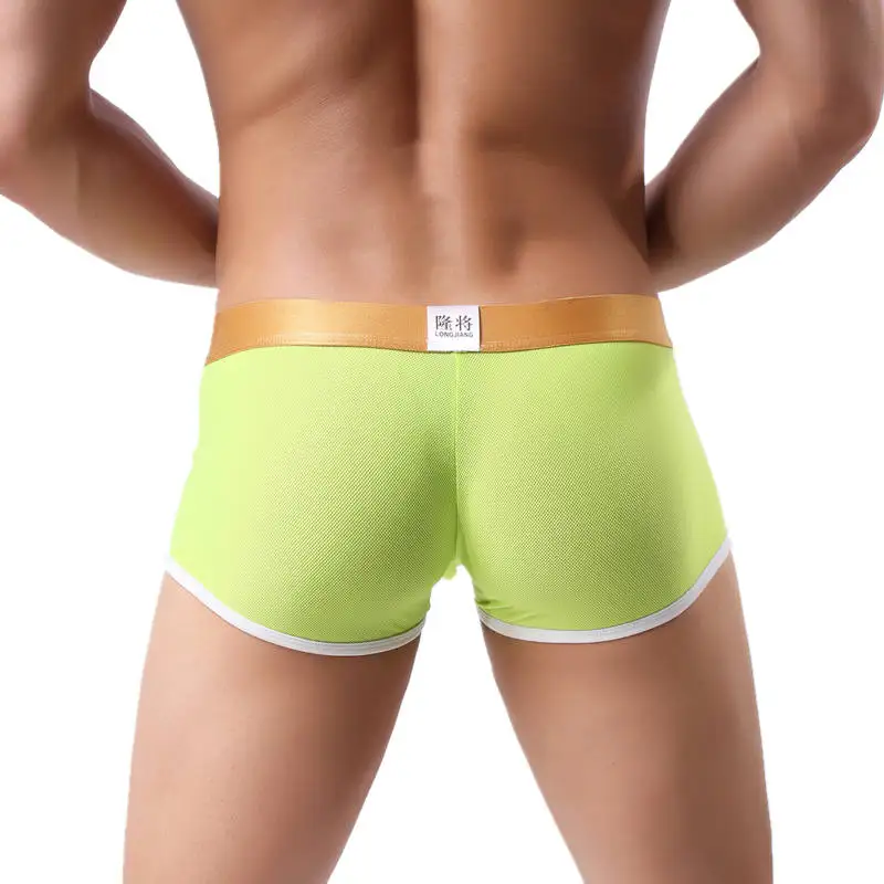 6Pcs/Lot Mens Underwear Boxers Sexy Ice Silk Boxershorts Men Ultra Thin Bulge Pouch Underpants Breathable Short Trunks Wholesale