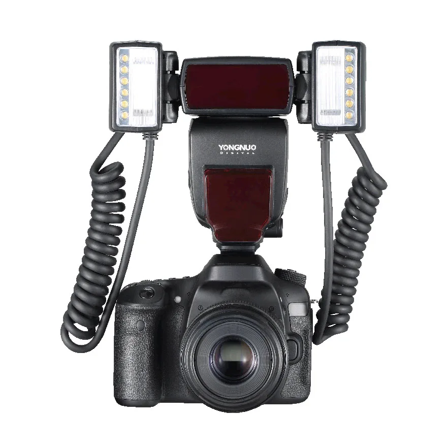 Yongnuo YN24EX E-TTL Макро Вспышка Speedlite для Canon EOS 1Dx 5D3 6D 7D 70D 80D камеры с 2 шт. флэш-головки+ 4 шт. переходные кольца