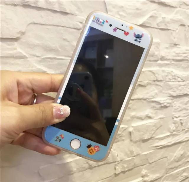 Защитное стекло для iPhone 8 7 6 6s Plus Закаленное стекло Защитная пленка закаленное стекло стежка Единорог узор