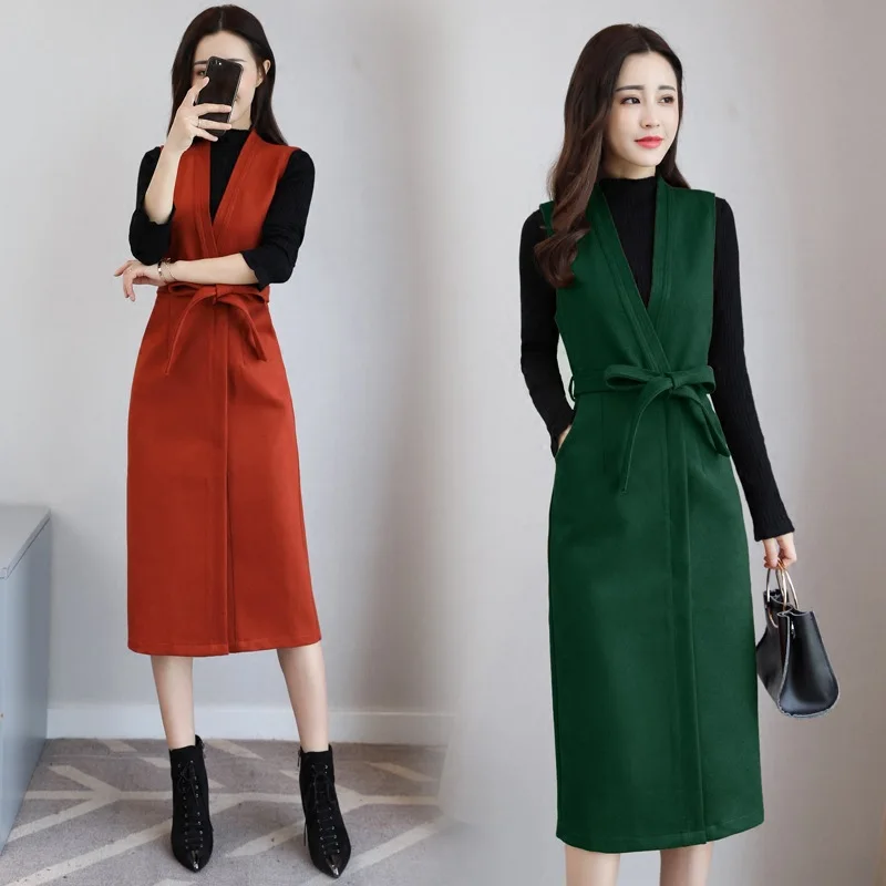 Fashion suit dress two-piece female 2018 autumn and winter clothing new sweater + bottoming skirt | Женская одежда