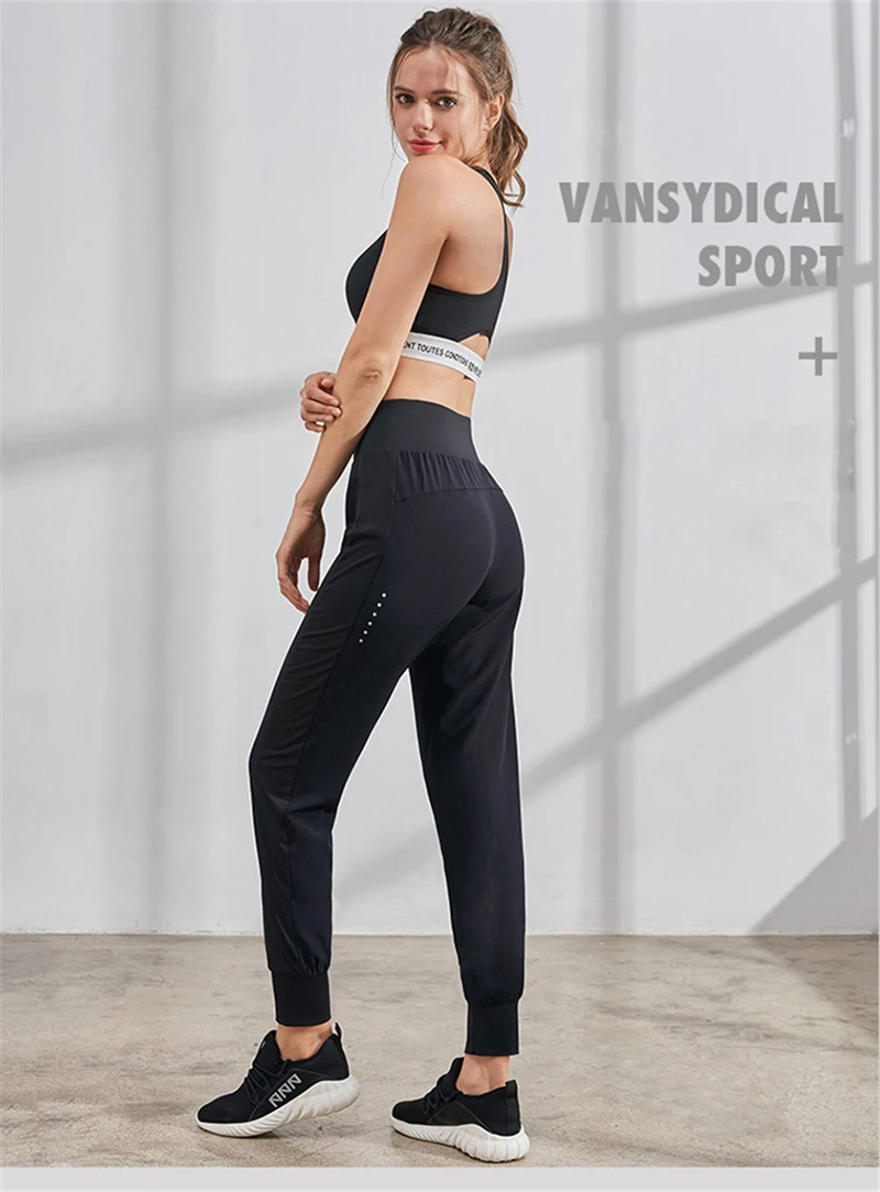 Vansydical, спортивные штаны для бега, женские, черные, тонкие, дышащие, для йоги, тренировок, тренировки, брюки, женские, для бега, для спортзала, спортивные штаны