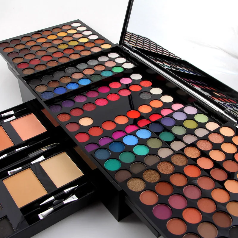 180 Цвета палитра теней для век матовые открытые Shimmer Eye Shadow Palette со щеточкой Eyebrow