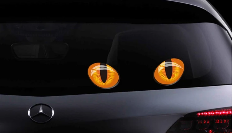 

Cat Eyes Car Sticker Rear View Mirror Sticker Car Window Sticker Funny Car Modification Halloween Easy Paste Move All Cars