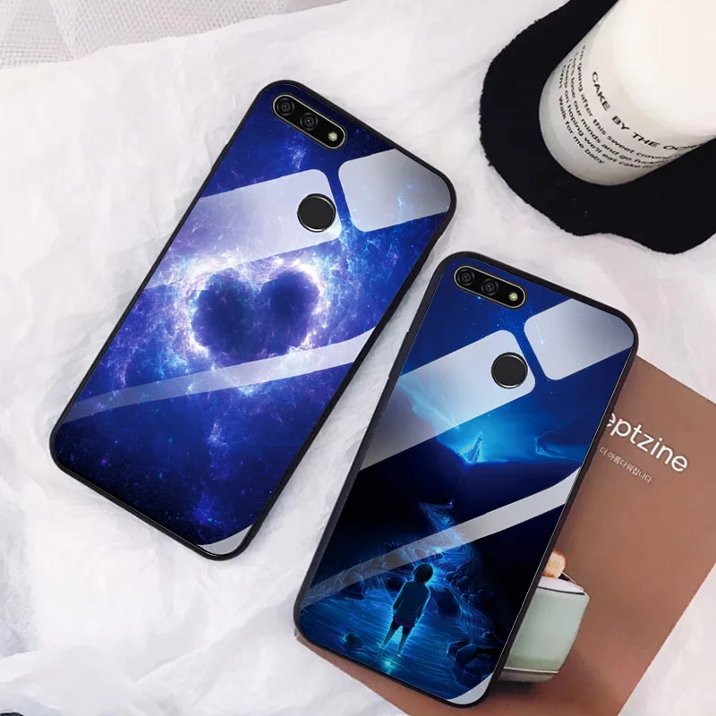Чехол из закаленного стекла для Huawei Honor 7A Pro AUM-L29 ударопрочный глянцевый чехол 5 7