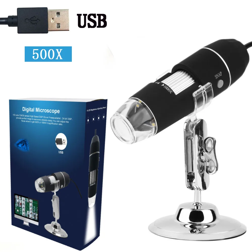 USB(500X) Chanseon 500X/1000X/3in1USB Android тип-c цифровой микроскоп стерео электронный Микроскоп USB эндоскоп камера Microscopio - Цвет: USB(500X)