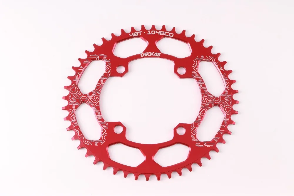 Deckas 104BCD 40/42/44/46/48/50/52 T горный Fiets Kettingwiel MTB fiets crankstel алюминиевый Smalle Brede Kettingblad BCD 104