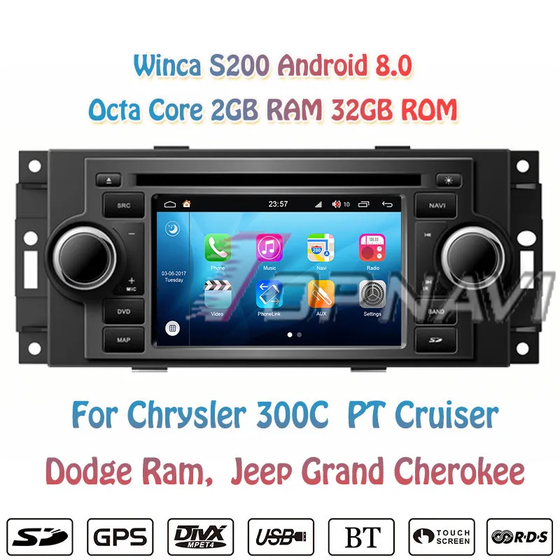 Автомобильный мультимедийный DVD плеер Topnavi 5 дюймов S200 Android 8 0 для Chrysler 300C PT Cruiser Dodge