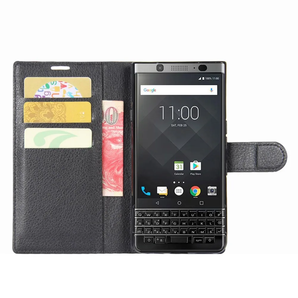 Кожаный чехол книжка с текстурой личи для BlackBerry Keyone|Чехлы-портмоне| |