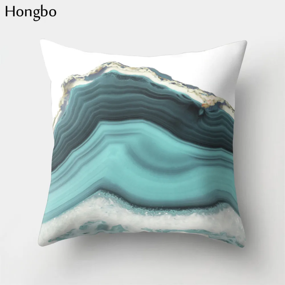 Hongbo 1 шт., разноцветный чехол для подушки с мраморным принтом, чехол для подушки, наволочка для кровати, квадратный чехол для автомобиля, дивана, Декор для дома