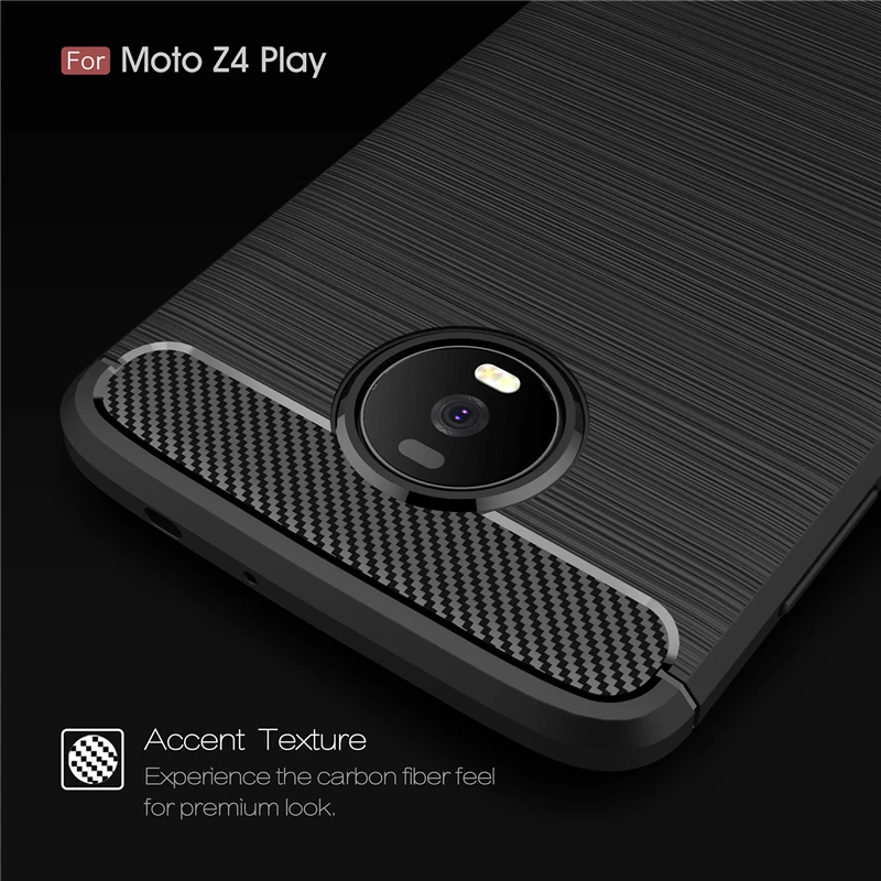 Чехол для Motorola Moto Z4 Play твердый резиновый бампер чехол из углеродного волокна