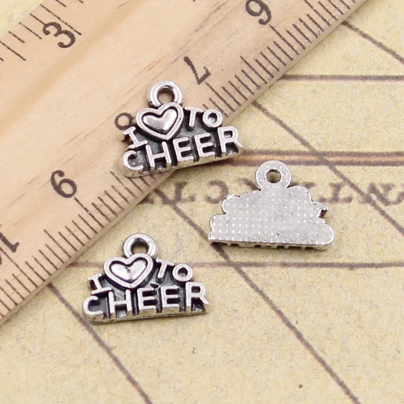 40 шт амулеты I Love To Cheer 14x10 мм античные серебряные цветные Подвески Сделай Сам