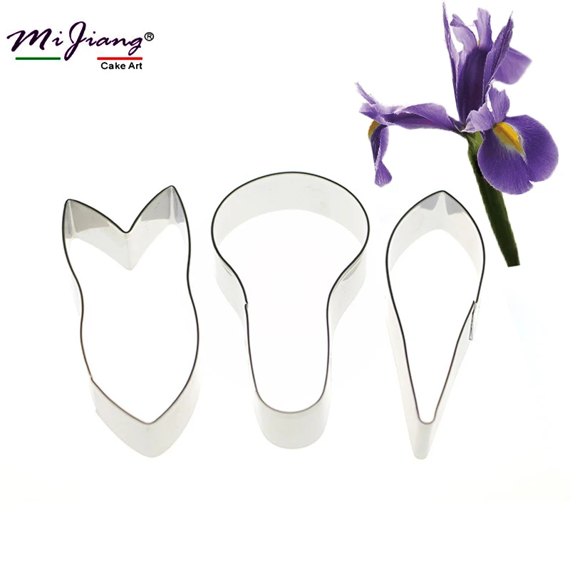 Mijiang 3 шт./компл. ирис цветок лепесток печенья резак инструменты для украшения