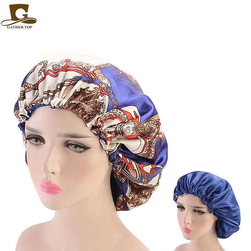 Женская двухслойная шелковистая шапка для волос DU-RAG волнистые шапки тряпка