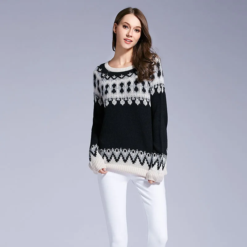 Хит 2018 новые модные женские пуловеры с круглым вырезом длинным рукавом