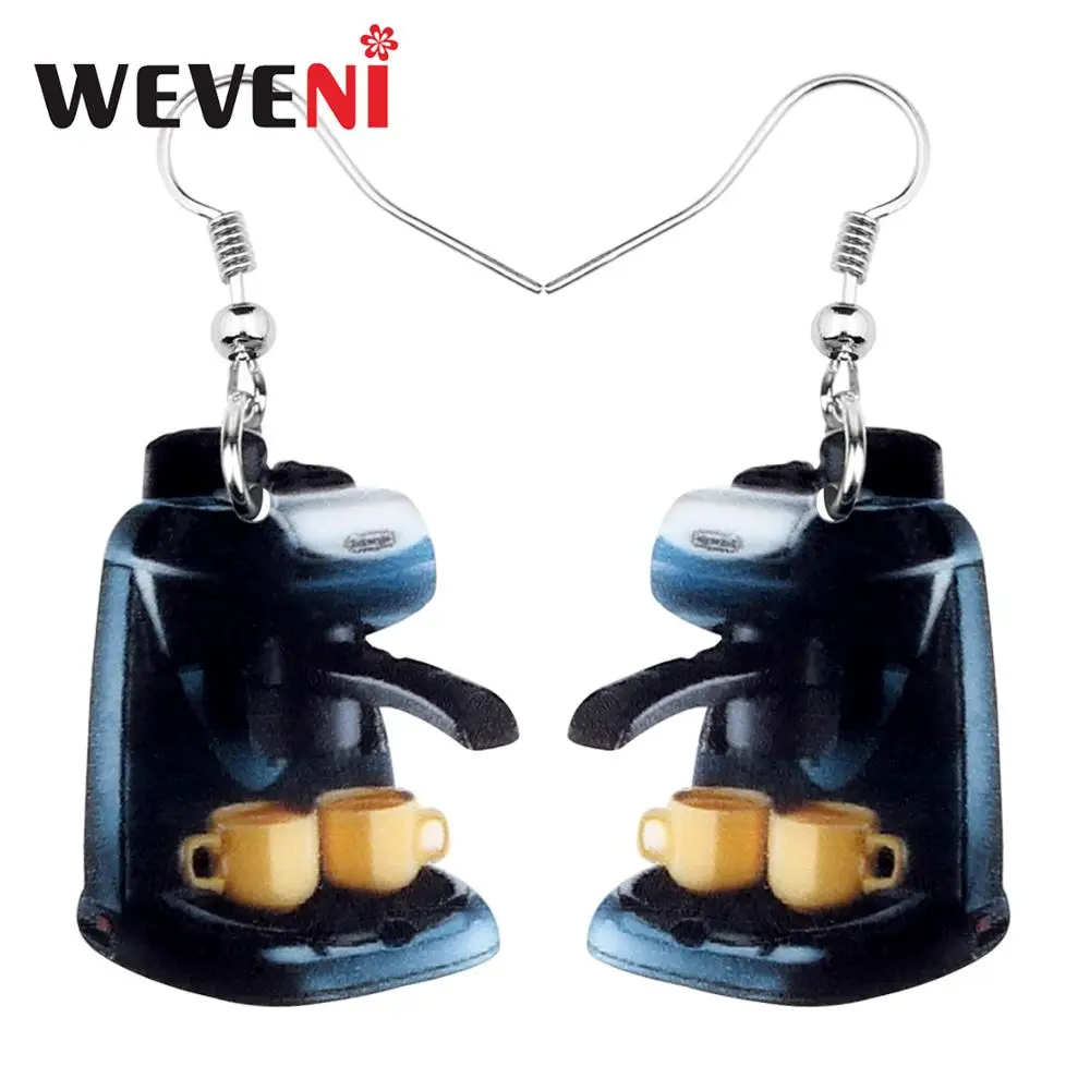 WEVENI акриловые новые серьги в виде кофемашины большие длинные висячие капли