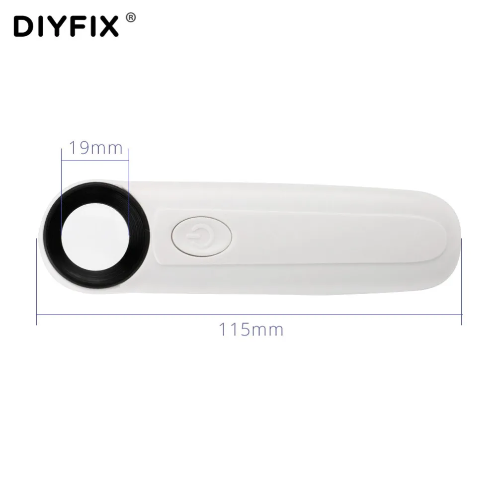 DIYFIX 2 светодиодный светильник ручная лупа для чтения оптическая Лупа 40X