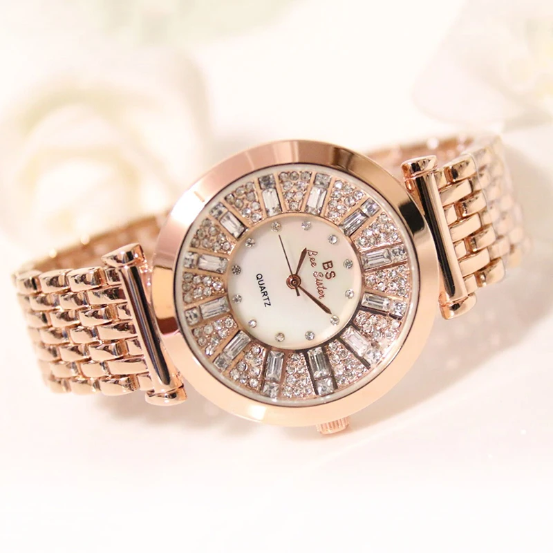 Новинка 2018 женские часы стразы брендовый браслет со стразами наручные кварцевые