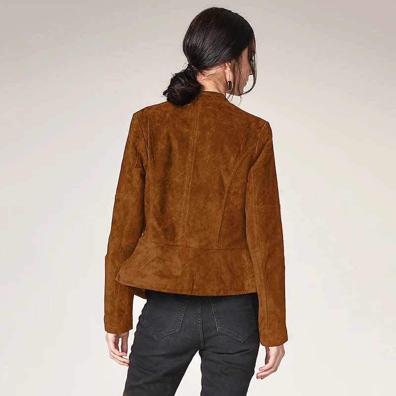 Женская куртка из сплит кожи на молнии натуральной кожи|fashion jacket women|jacket fashion