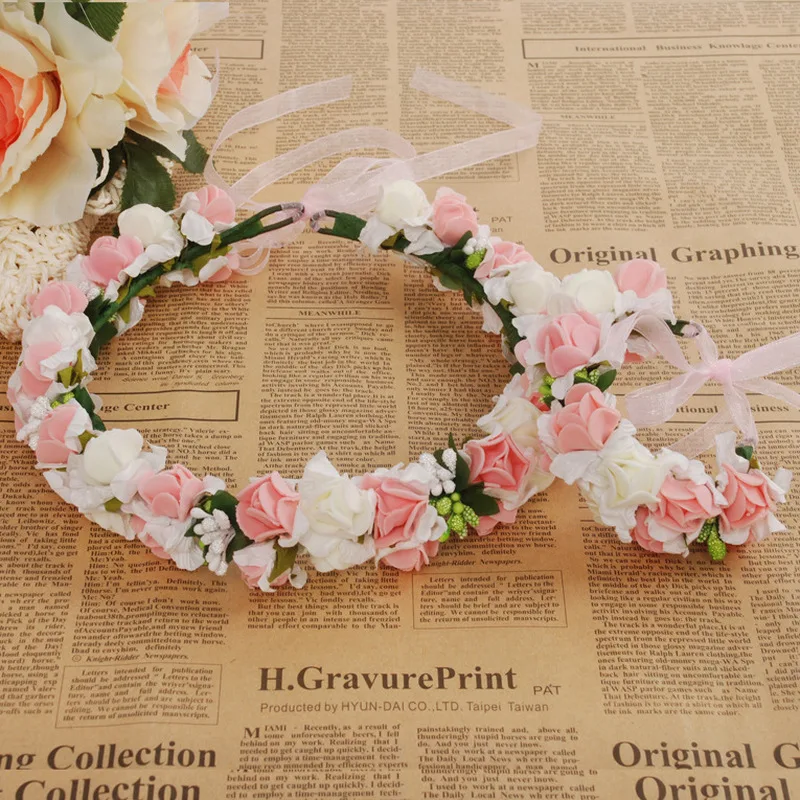 Девичник невесты To Be Baby Shower вечерние венок из пенопласта с розами Гавайские