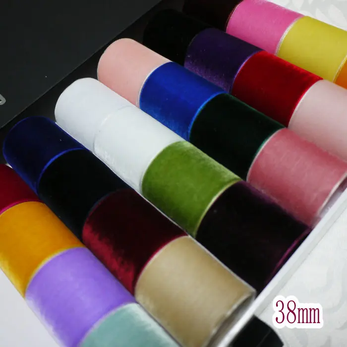 5 Цвета x 5YD 1.5 &quot(38 мм) бархатной Лентой DIY Ремесло Свадьба/Аппликации/Вышивание