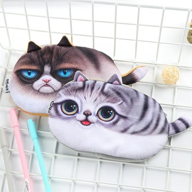 Кавайный чехол для карандаша фланелевые милые карандаши с котами сумка