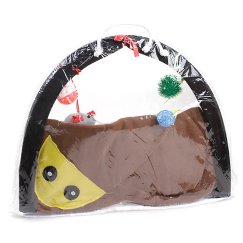 Кошка игрушка кровать кошка палатка, которая будет звучать дышащий зеленый мультфильм Забавный звонок игрушка домашнее животное гамак погремушка кошка забавная игрушка