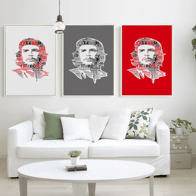 Абстрактная Картина на холсте с надписью Freedom Guevara художественный печатный