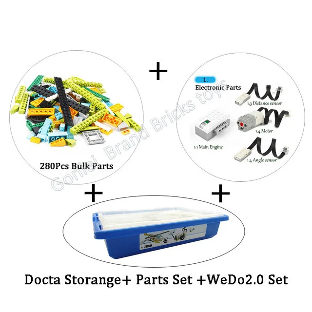 Bricks Motor and Box WeDo 3,0 Technic Robotics Строительный набор совместим с Wedo 2,0 обучающие и Dacta Seires строительные блоки игрушки - Цвет: Bricks Motor and Box