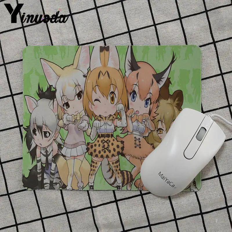 No Lock Edge18x22cm Yinuoda Kemono Friends африканская Дикая собака аниме резиновая мышь прочный Настольный коврик для мыши резиновый ПК компьютерный игровой коврик для мыши - Цвет: No Lock Edge18x22cm
