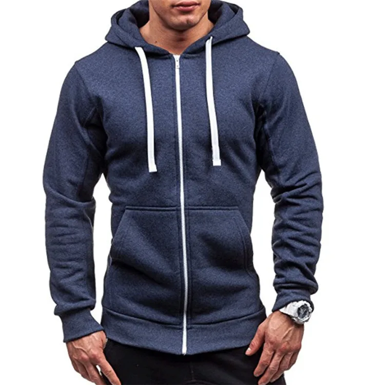 Navy Blue NaranjaSabor, мужские толстовки, повседневные мужские пальто с капюшоном, куртки с длинным рукавом, толстовка на молнии, облегающая спортивная одежда, мужской спортивный костюм, N446 - Цвет: Navy Blue